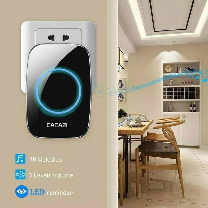 New Wireless Doorbell, Easy Installation, Waterproof, Adjustable Volume, 58 Chimes,