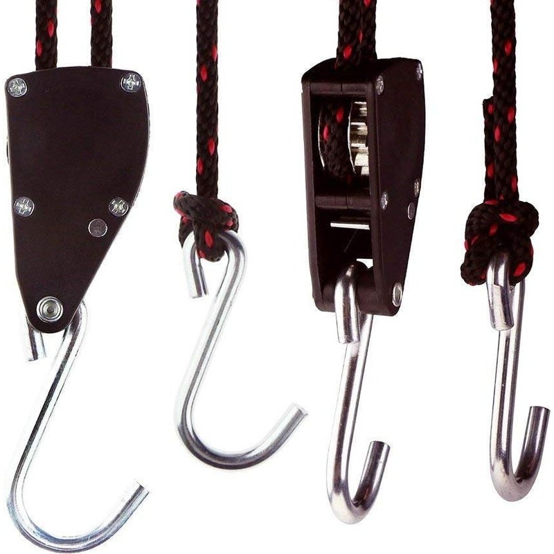 Kayak Tie Down Straps with Bonnet/Boot Anchors, Black and Red