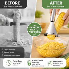 Stainless Steel Corn Peeler for Fast Kernel Removal – Serrated Corn Stripper Tool for Home Kitchen Prep