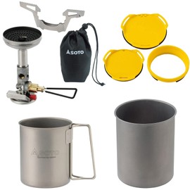 SOTO SOD-310TSYL Single Burner, Compact Stove, Equipped with Micro Regulator (High Firepower, Wind Resistant), OD Can, Storage Pouch Included, Solo, Trekking, Mountain Climbing, Micro Regulator Stove,