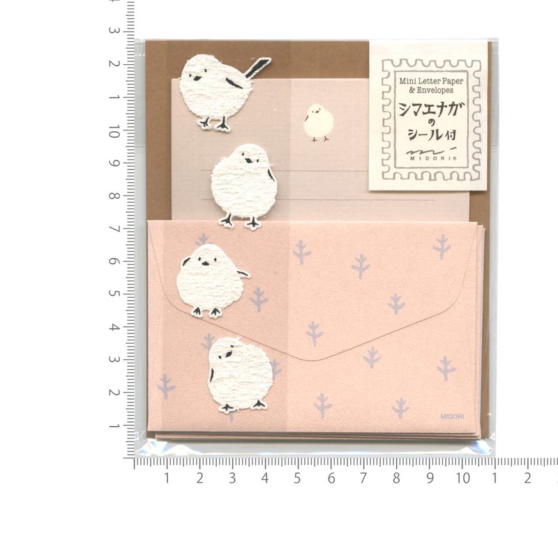 Mini Letters Set Fluffy Animals with Stickers [Shimaenaga Pattern A]