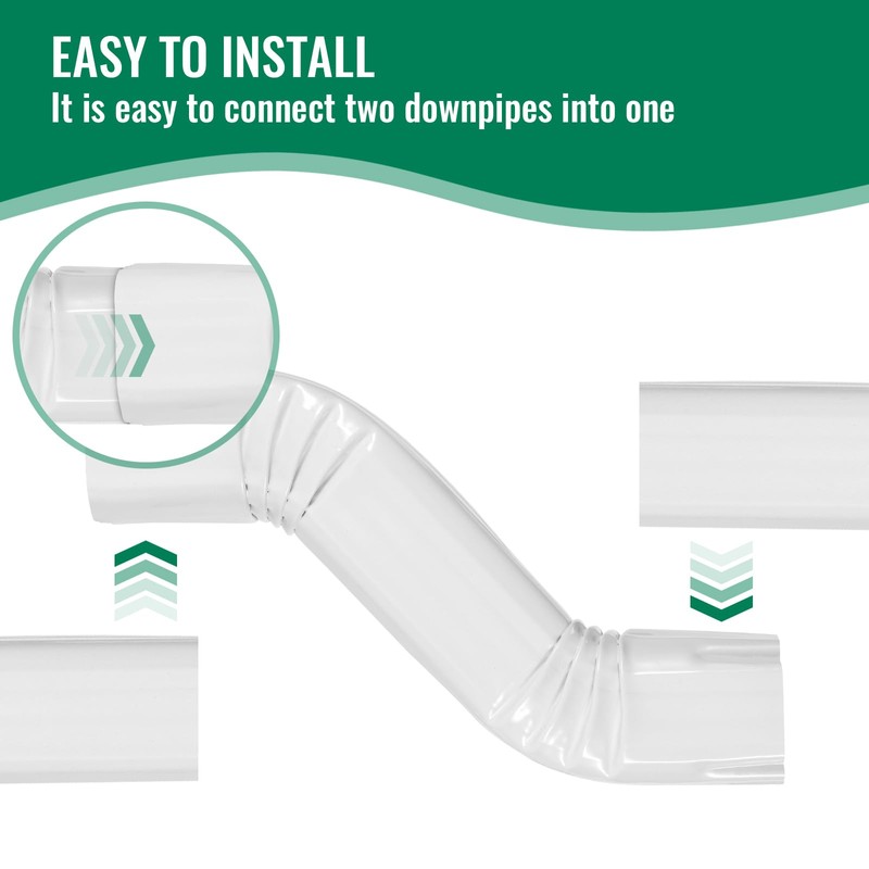 Downspout Leader Downspout Offset 2x3 White Style A (Offset 3")