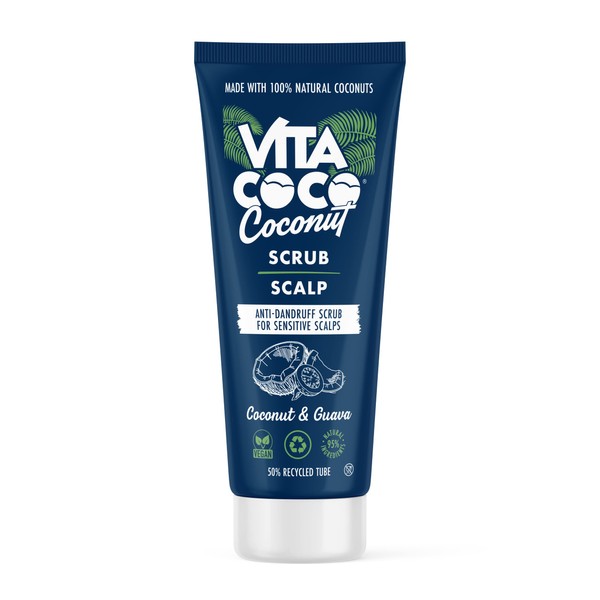 Vita Coco Anti-Dandruff Scalp Scrub with Coconut and Guava (250ml) • For Dandruff prone Hair and Dry, Itchy Scalp • Anti-Dandruff Treatment with coconut and guava
