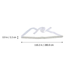 EXCEART White Bridal Rhinestone Crystal Belt - Sash with Rhinestones White Bridal Rhinestone Crystal Wedding Dress Belt with Satin Ribbon for Bride Woman Lady Accessories