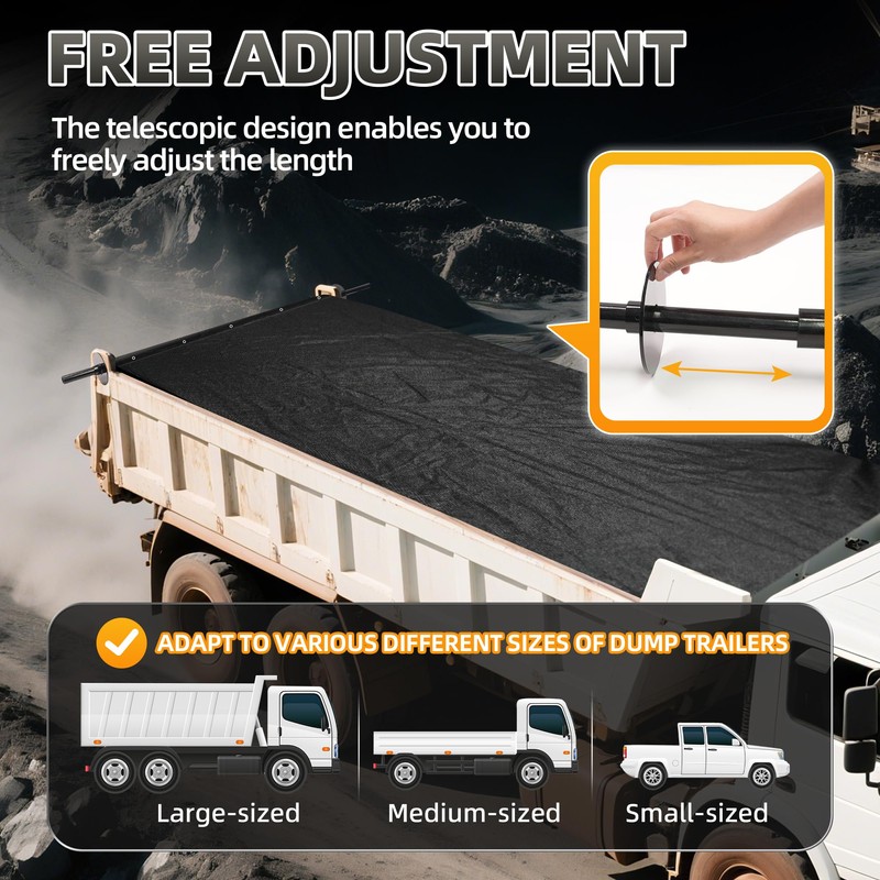 Dump Trailer Tarp Retention Bar with Screws & Hex Key,