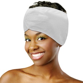 DONNA Argan & Black Castor Treatment Satin Wrap Hair Wrap for Sleeping Cap 1PC, WHITE COLOR