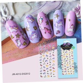 Ipetboom 3 Sheets Nail Art Decoration Nail Art Sticker Toenail Stickers Children Nail Stickers Kids Nail Art Nail Stickers for Women Nail Transfers Kids Decor Water Proof 3D Decorations