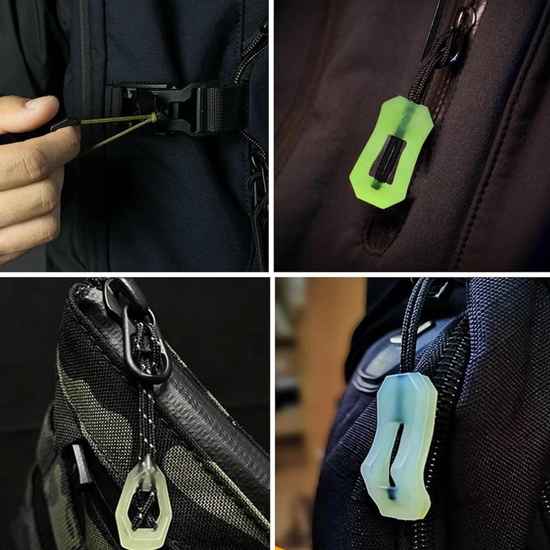 20 Pcs Self Luminous Zipper Pulls, Zipper Puller Glow in