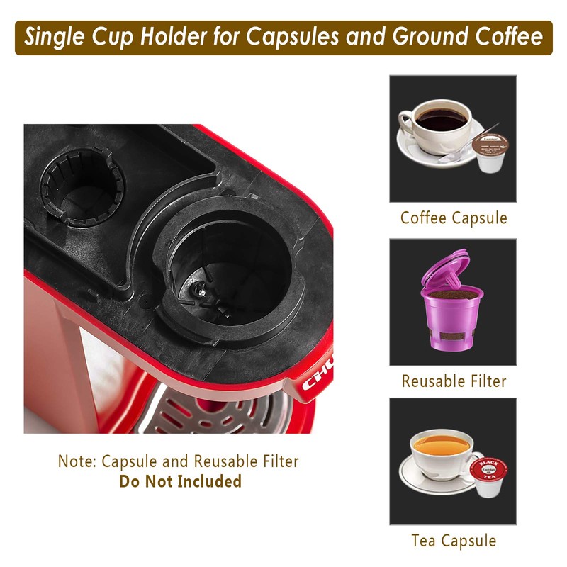 CHULUX Single Cup Coffee Maker Travel Coffee Brewer,Red