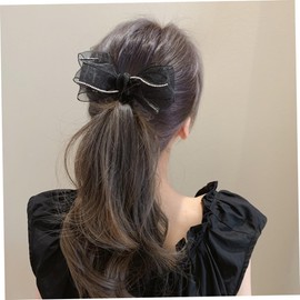 Mikinona 1pc Hair Clips for Headwear Women Clip Chic Bow Hairpin Organza Barrettes Headdress Rhinestone Hairpins for Lady