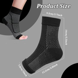 Onperpoe 2 Paar Kompressionsstrümpfe Damen Herren Orthopädische Kompressionssocken für Die Nacht Soothe Socks Neuropathie Zehenfreie Socken Orthopädische Socken mit Fußgewölbestütze (L/XL Schwarz)