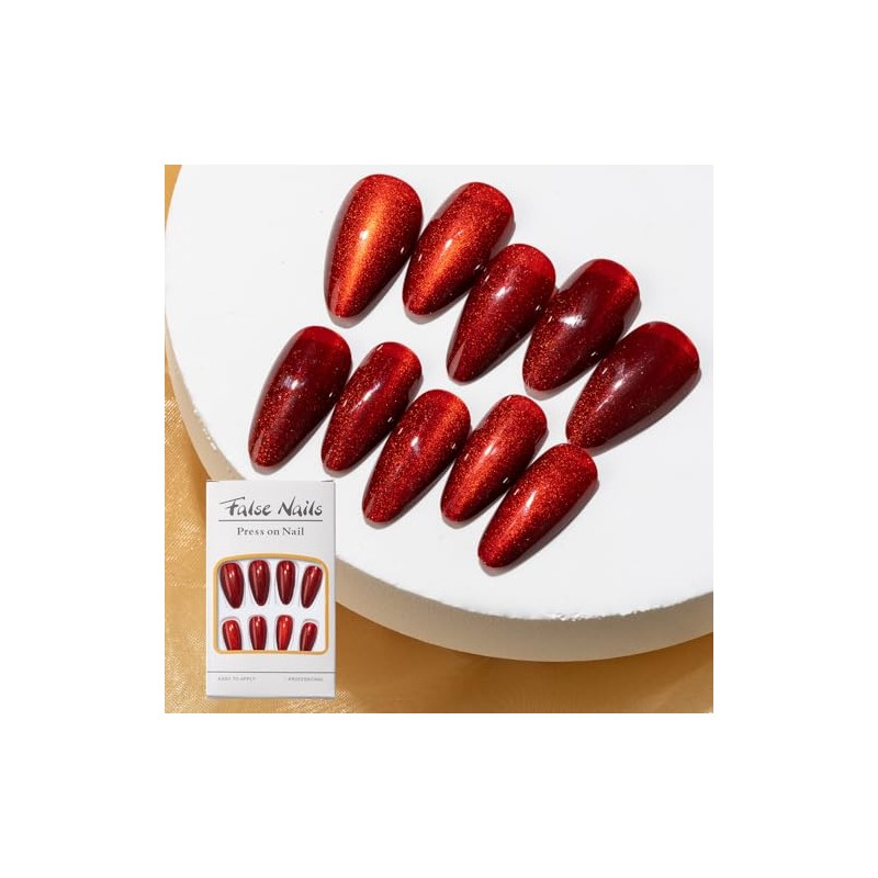 Handmade Nail Tip, Oval, Medium, Long, False Nails, Rhinestones, Popular,