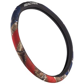 Realtree Edge Camo/Americana Steering Wheel Cover for Truck, Car and SUV (Edge Americana)
