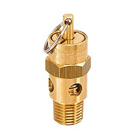 Midwest Control SP25-125 ASME Soft Seat Safety Valve, 125 psi, 1/4" NPT, All Brass with Stainless Steel Spring, 250 Degree F Max Temperature
