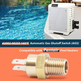 Lisnhlin 42002-0025S Automatic Gas Shutoff Switch (AGS) Compatible with Pentair Mastertemp and Sta Rite Max-E-Therm Pool Heaters, 140F Automatic Shutoff Switch Sensor for Pool & Spa Electrical Heater