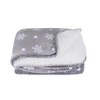 Micro-Pro Grey Snowflake Sherpa Lined Fleece Blanket Throw Cosy Soft