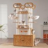 Heybly Cat Tree with Litter Box Enclosure, 76.8-inch Wooden Cat