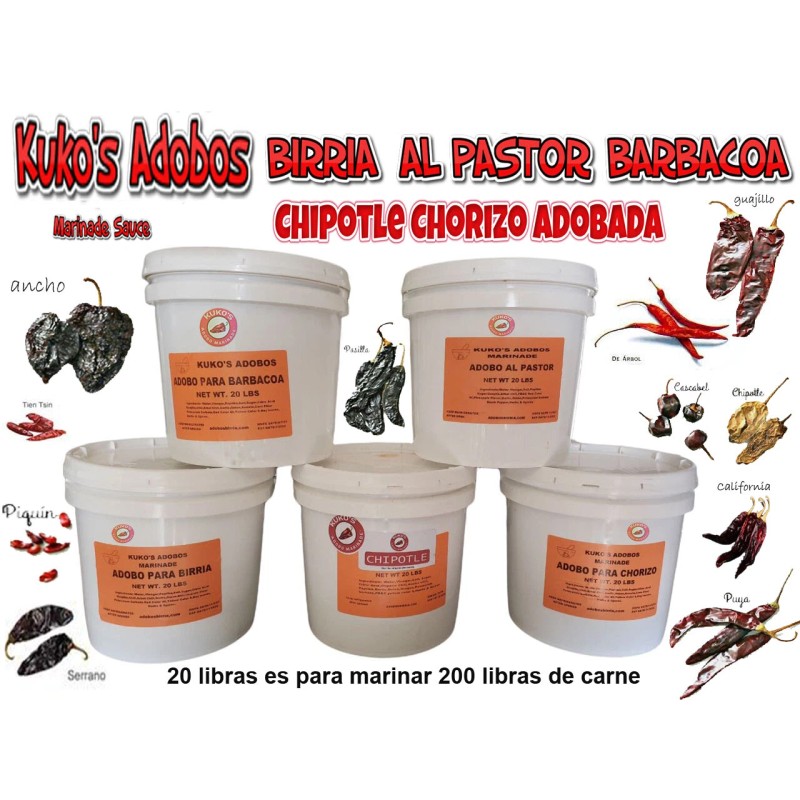 Kuko's adobos Chorizo Adobo marinade concentrate chili paste 20lbs for