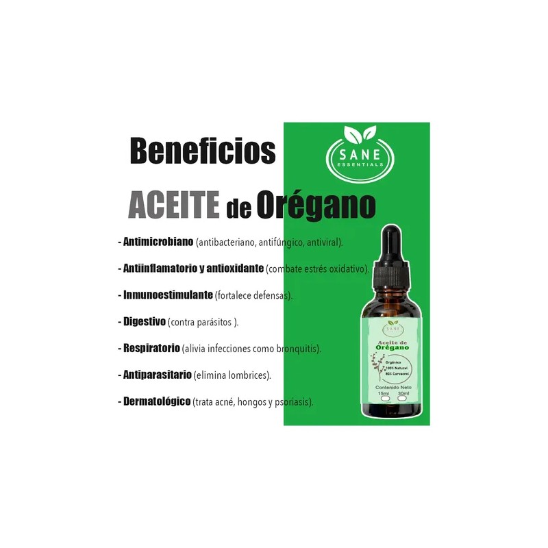 Aceite De Orégano 100 Natural Y Orgánico 15 Ml Sane
