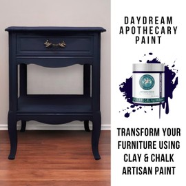 Daydream Apothecary Premium Chalk and Clay Paint for Furniture, Interior Paint for Home Décor, Paint for Wood DIY Projects, Matte Dark Blue Chalk Style Paint for Artists and Crafters -8oz
