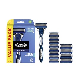 WILKINSON SWORD - Hydro 5 Skin Protection for Men | Regular | { 1 Razor Handle + 13 Replacement Blades } | 14 Pieces (1 Pack)
