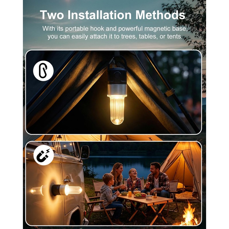 Livinlarge Led Camping Lantern USB Rechargeable,Portable Tent Lamp Emergency Lights