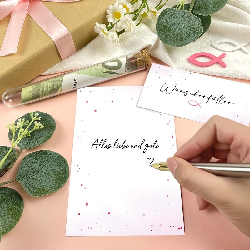 Money Gift Packaging with Pink Fairy Lights