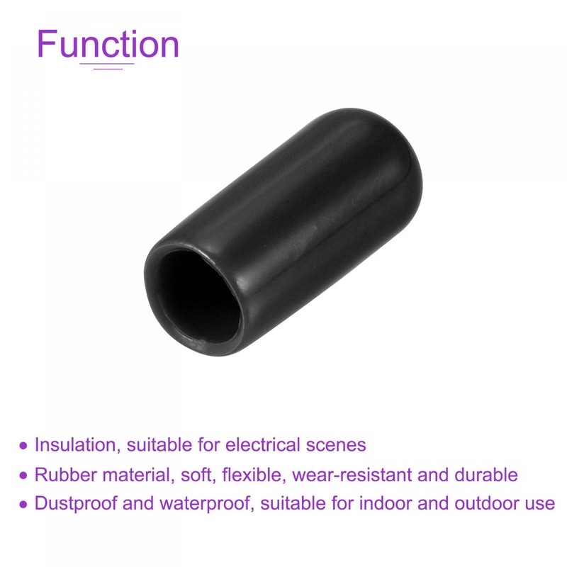 sourcing map 50 Pack 1/4"(6mm) ID Black Screw Thread Protectors