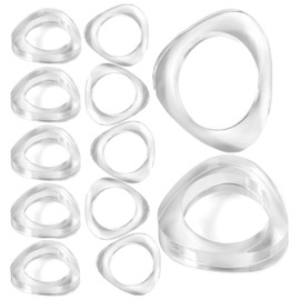 Napkin Ring Holders, Napkin Rings, Napkin Rings Set of 12, Napkin Ring Holders for Cloth Napkins, Serviette Rings, Napkin Ring Set, Napkin Ring Bulk - Transparent