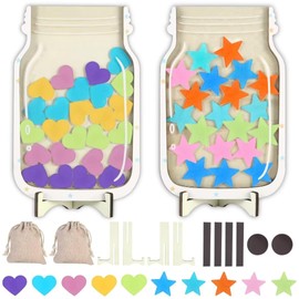 2 Pack Reward Jar for Kids Star and Heart Reward Jar Magnetic Reward Jar for Classroom Toddlers Potty Training Reward Home Kids Incentive Good Home Training Christmas Gifts for Boys Girls,Star+Heart