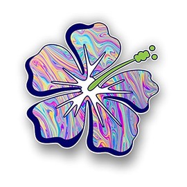 Vinyl Junkie Graphics Hibiscus Flower sticker/decal (tye dye)