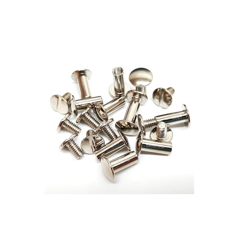 10 Pack 1/2" Solid Chicago Screws Leather Repair Screw Post