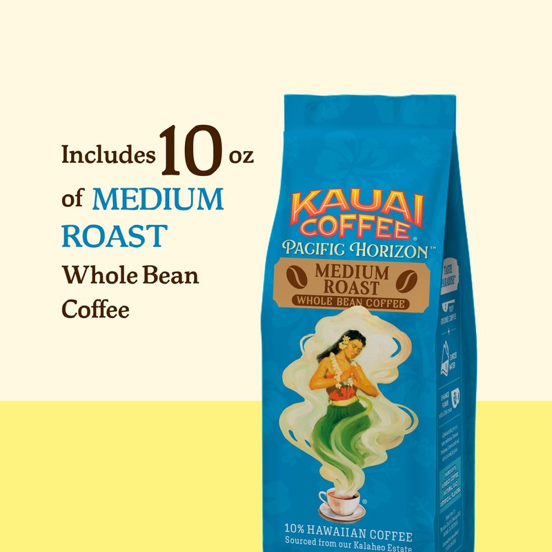 Kauai Coffee Whole Bean Coffee – Smooth, Non-Bitter Pure Arabica