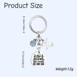 Businey Inspirational Gift Key Chains, Inspirational Keyrings Gifts for Women Girl Ladies, Keychain Gifts for Graduation Birthday Christmas Anniversary