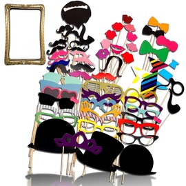 Pack of 59 Party Photo Booth Props Decoration for Wedding, Table Decoration Birthday, Carnival, New Year's Eve Decoration, Party Decoration Accessories, Party Decoration Photo Box Accessories, Photo