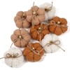 Oairse 9pcs Plush Pumpkins Fall Decorations Mini Artificial Pumpkins with