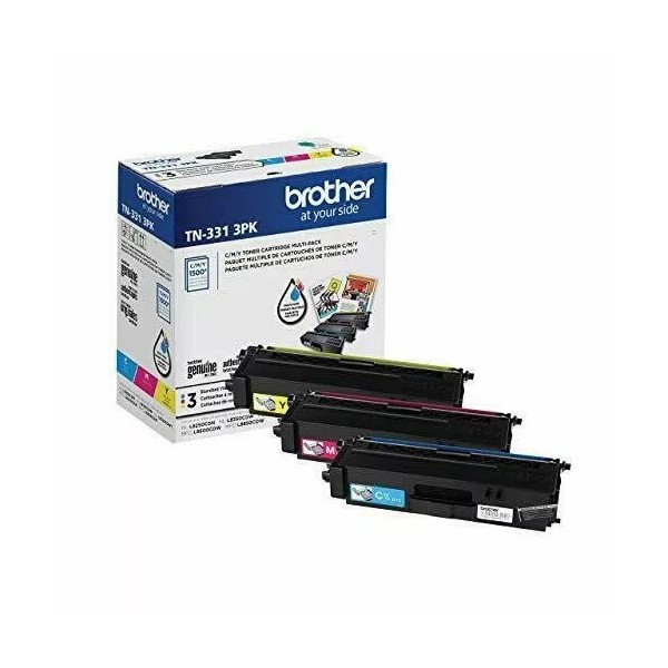Brother Genuine Standard-Yield Color Toner Cartridge Three Pack TN3313PK