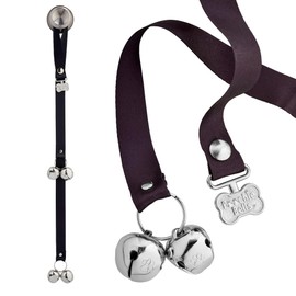 PoochieBells Handcrafted Dog Doorbell for Potty Training, Easy & Quick, Doggie-Safe USA-Made Dog Doorbell w/Perfect Sound, Trainer Recommended for Over 20 yrs, Midnight Black