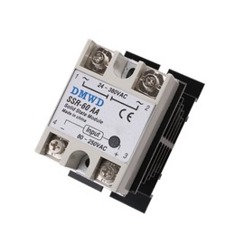 SSR-60AA Solid State Relay AC to AC (Input 80-250V AC Output 24-380V AC) with Heat Sink, 60A