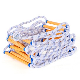 Emergency Fire Escape Ladder, 9.8FT Rope Ladder, Flame Resistant Safety Extension Ladder with 2 Hooks, Fast to Deploy Sturdy and Strong Portable and Reusable 2 Story,Weight Capacity up to 2000 Pounds