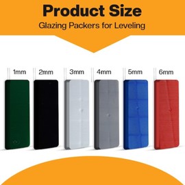 Glazing Supplies Direct | 32mm x 100mm Flat Plastic Glazing Packers - Durable Shim Spacers for DIY, Home and Window/Door Installations, 1-6mm Mixed Bag (Pack of 60), Made in UK, Recyclable Materials