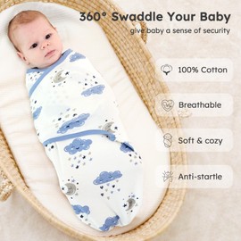 Yoofoss Yoofoss Baby Swaddles for Newborns 100% Cotton, Adjustable Swaddle 0-3 Months 3 Pack Newborn Swaddle Sack, Breathable Soft(Small)