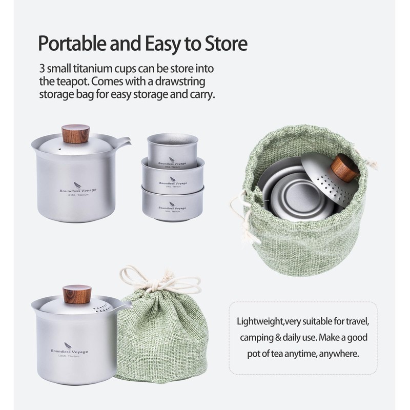 Boundless Voyage Titan Camping Tea Maker Outdoor Cup Titanium Cup