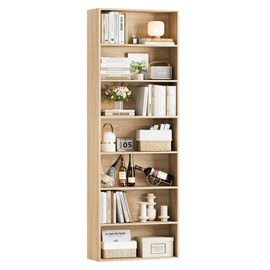 FACBOTALL FACBOTALL 82" Tall Bookshelf, 7-Tier Open Shelves Bookcase, Freestanding Display Storage Shelves, Tall Bookcase Home Decor Furniture for Home Office, Living Room, Bedroom, Light Oak