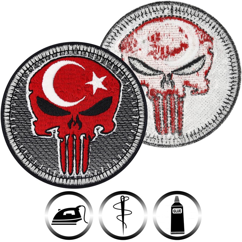 EXPRESS-STICKEREI Biker Patches 75 x 75 mm | Biker Cowl