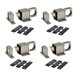 sourcing map Door Bolt Latch, Aluminum Alloy Security Automatic Window Gate Spring Bounce Lock, 4 Pcs (Dark Gray)
