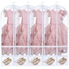 Sanwuta 4 Pcs Large Dance Garment Bags for Dancers Dance Costume Bag Long Garment Bag with 4 Zipper Pockets Plastic Ballet Costume Bags for Competitions (Clear, 22.8 x 51 Inch)
