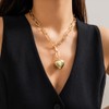 Chunky Gold Heart Necklaces for Women 14K Gold Puffy Heart