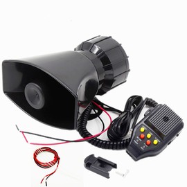 YIYIDA Car Siren Speaker Car Horn 100 W 130 dB Car Siren Vehicle Horn with Microphone PA Speaker System Emergency Amplifier Alarm Trumpet Recording Function for Any 12 V Vehicle Truck Boat Car etc