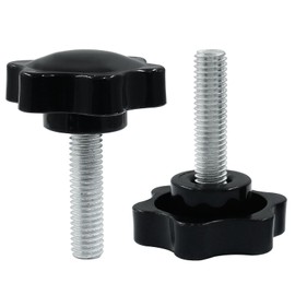 BokWin M8x30mm Hex Shaped Clamping Knob,2 Pack Thread Knob Tightening Screw for Umbrella Base Replacement(Black)